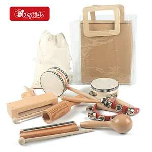 Natural Eco-Friendly Percussion Instruments Set Wooden Kids Musical Instruments Toys for Preschool Education W07A250